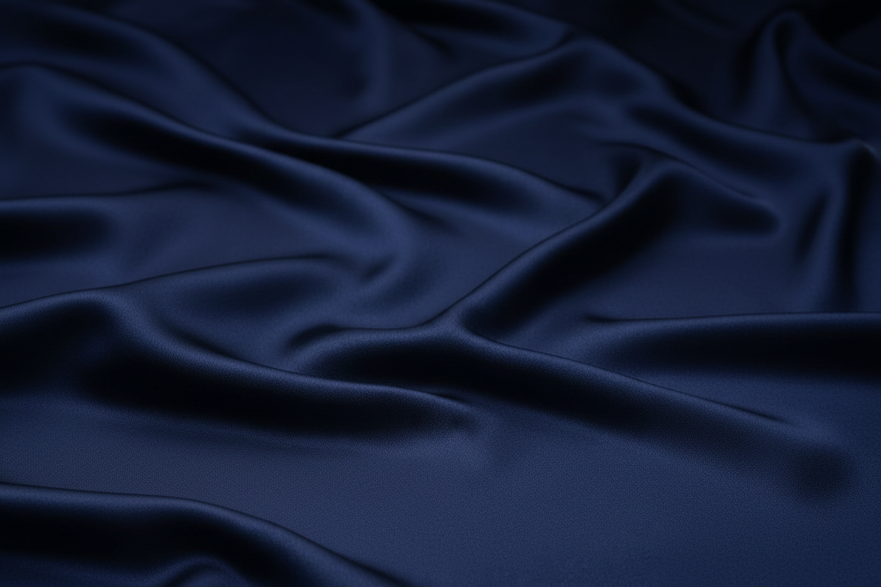 Dark blue fabric with folds and creases focal point jewellery