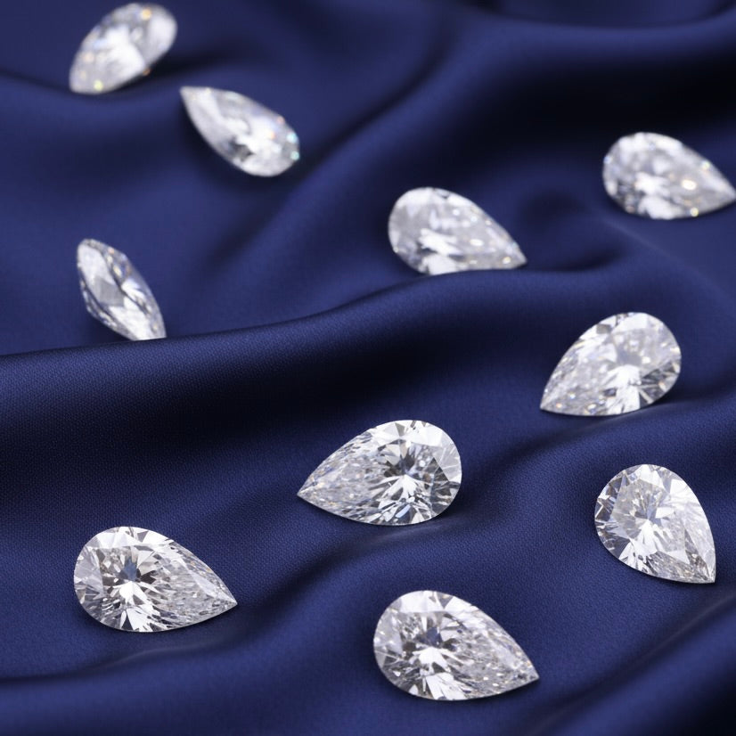 Pear Cut Micro-Accent Lab Diamonds