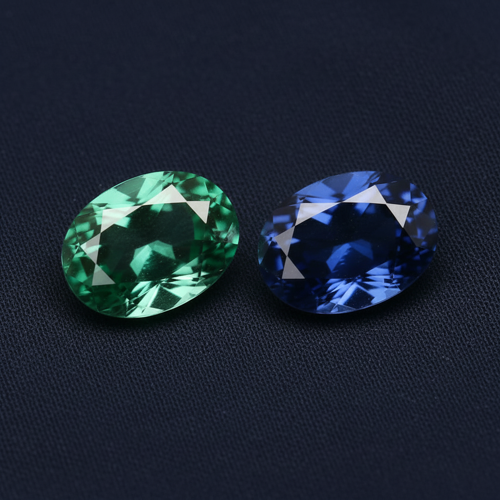 emerald cut emeralds emerald cut sapphires focal point jewellery calibrated green emerald calibrated blue sapphire
